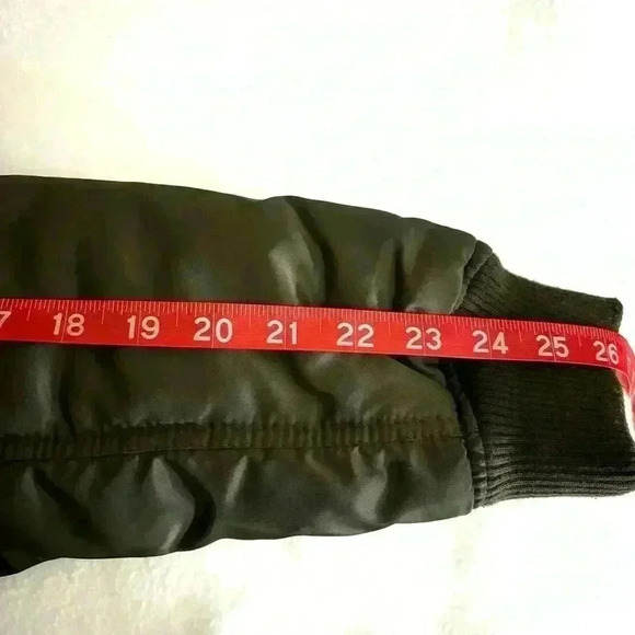 Madden NYC Dark Green Star Studded Hooded Zip Bomber Coat Size XL - Picture 15 of 16